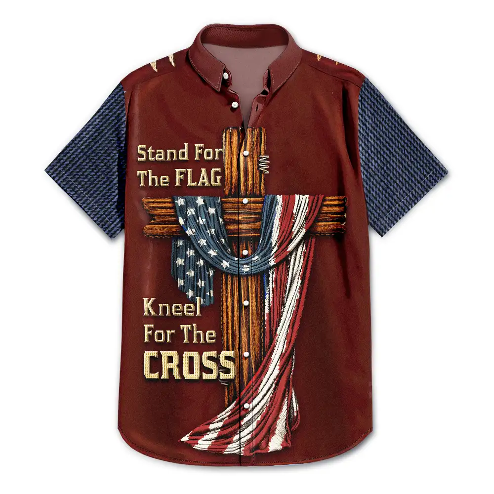 America Stand For The Flag Kneel For The Cross - Hawaiian Shirt