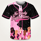 Black colourway of the No Body Fights Alone awareness baseball jersey