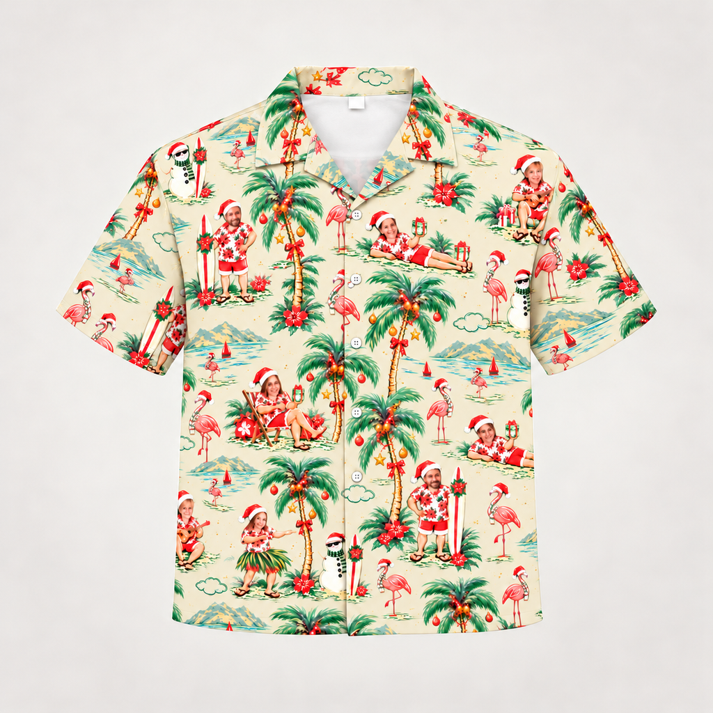 Style 2 colourway of the Christmas Hawaiian shirt