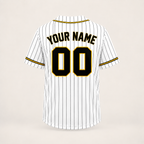 Back of the custom baseball jersey showing where the player name and number print