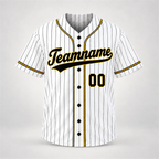 Front of the custom baseball jersey showing where the team name and number print