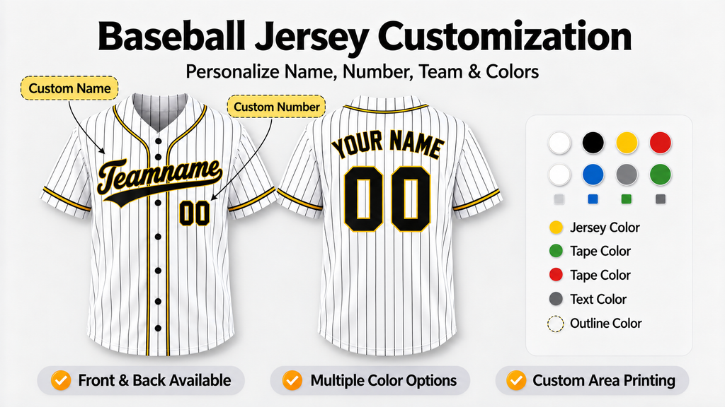 How the customization works: name, number, team and colours