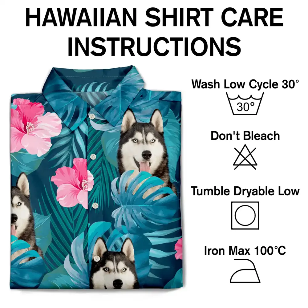 Custom Photo Tropical Leaves Funny Family Pet Face - Personalized Hawaiian Shirt