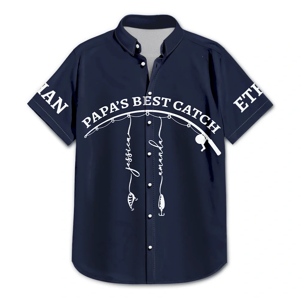 Reel Cool Dad Grandpa - Personalized Hawaiian Shirt