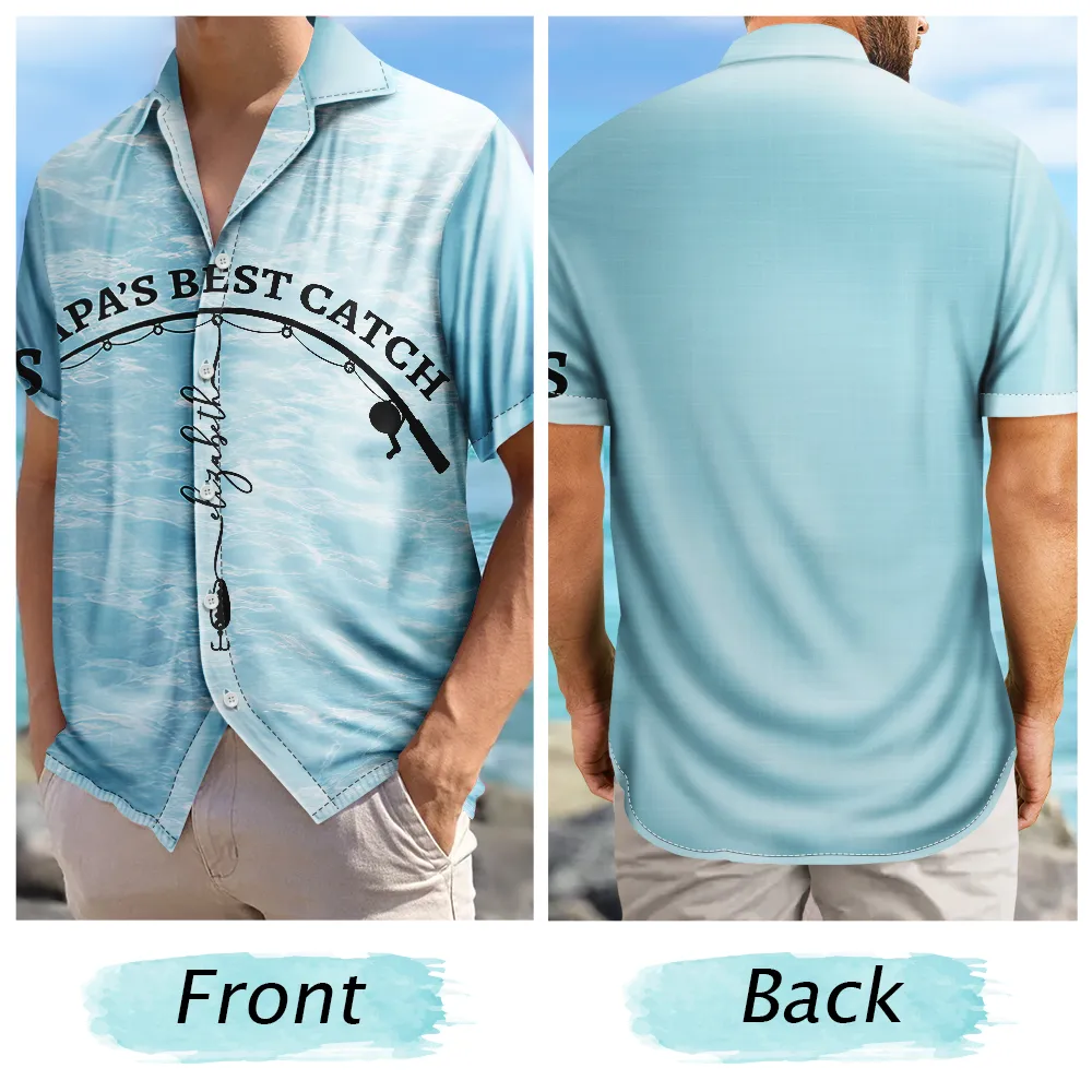Reel Cool Dad Grandpa - Personalized Hawaiian Shirt