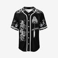 Virgin Mary Our Salvation Cross Rose Baseball Jersey - Black