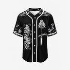 Virgin Mary Our Salvation Cross Rose Baseball Jersey - Black