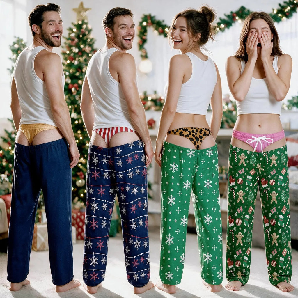 Funny Underwear Print Christmas Pajama Pants for Men & Women