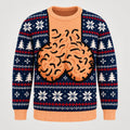 Navy Snowflake ugly Christmas sweater, front view