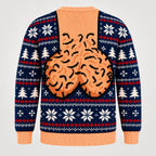 Navy Snowflake ugly Christmas sweater, back view