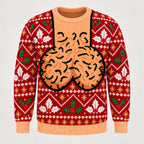 Red Holly ugly Christmas sweater, front view