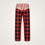 Men's pajama pants back view with printed candy stripe brief