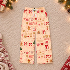 Custom name Christmas pajama pants, Design 1, Orange