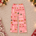 Custom name Christmas pajama pants, Design 2, Pink