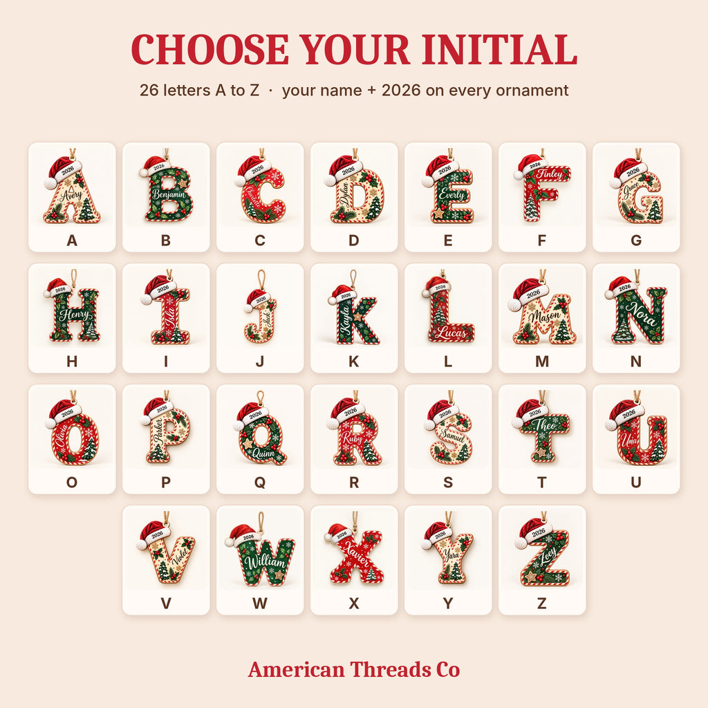 Choose your initial: all 26 letters A to Z