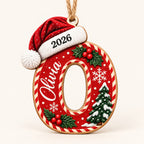 Letter O initial Christmas ornament with name