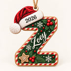 Letter Z initial Christmas ornament with name