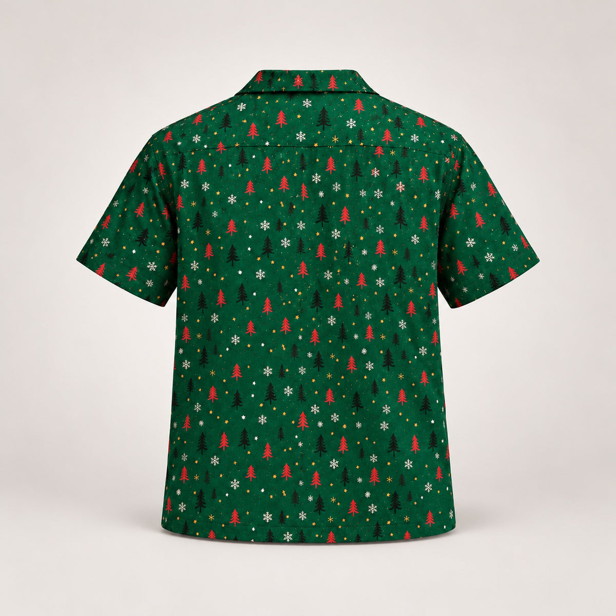 Design 2 green Christmas tree Hawaiian shirt, back