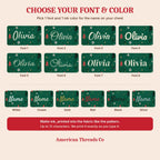 Choose your font and color: 8 fonts and 6 ink colors