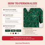 How to personalize: choose design, type the name, pick font and color