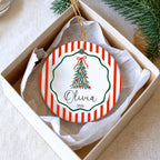 Personalized ceramic Christmas tree ornament Olivia 2026 in a gift box