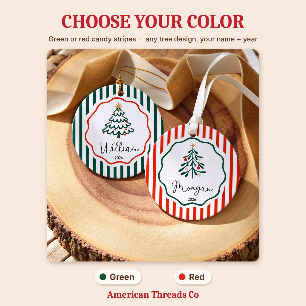 Choose your color: green or red candy stripes
