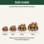 Acrylic ornament size guide: 3.5, 4, 5 and 6 inches