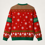 Red & Green Tech Support ugly Christmas sweater, back view