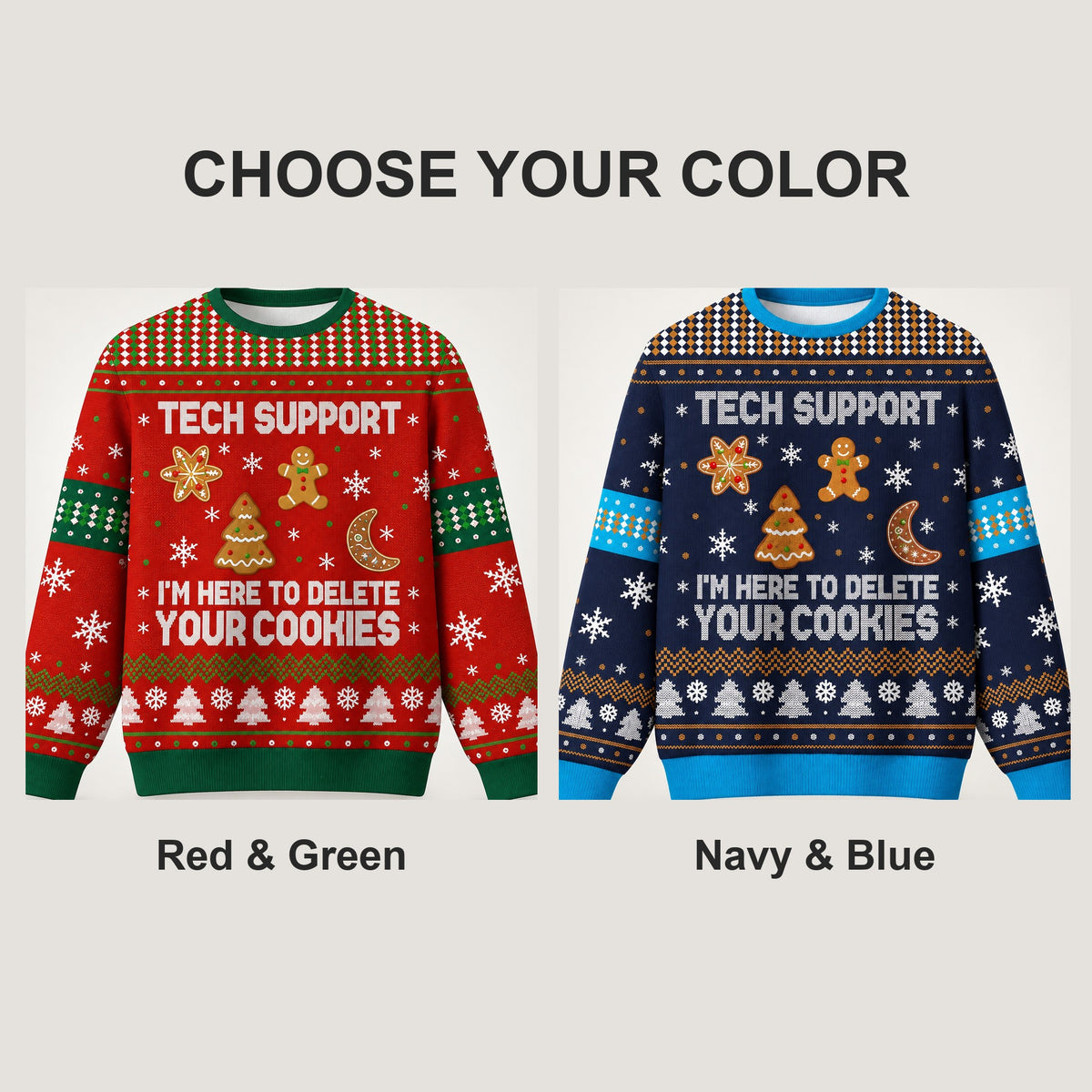 Choose your color - Red & Green or Navy & Blue